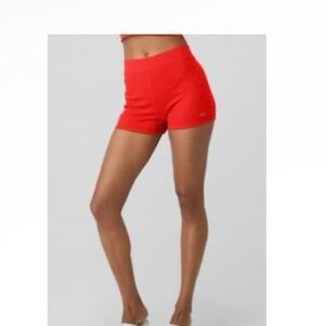 ALO Newest color -  goddess ribbed high waste shorts - nwot